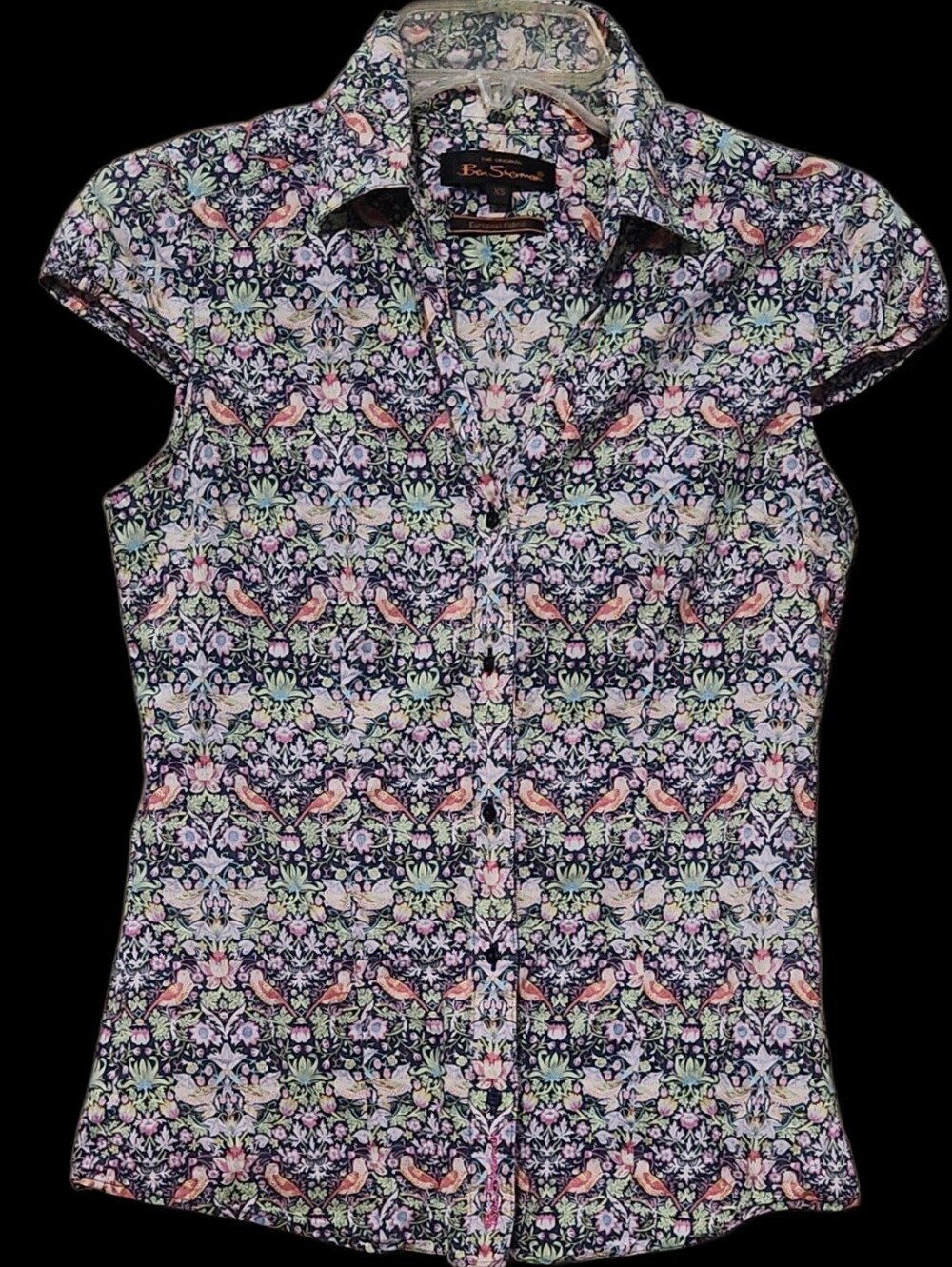 Ben Sherman Women's Liberty-Style Floral Cap-Sleeve Blouse
